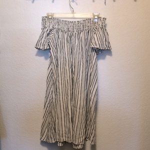 Off the shoulder striped dress